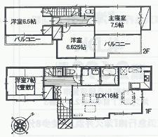 Floor plan. (1 Building), Price 26,400,000 yen, 4LDK, Land area 104.34 sq m , Building area 101.71 sq m
