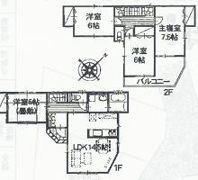 Floor plan. (Building 2), Price 26,400,000 yen, 4LDK, Land area 101.6 sq m , Building area 97.29 sq m