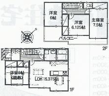 Floor plan. (3 Building), Price 27,400,000 yen, 4LDK, Land area 103.43 sq m , Building area 99.77 sq m