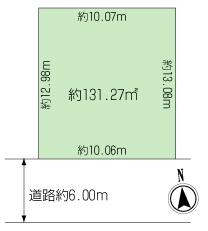 Compartment figure. Land price 21.9 million yen, Land area 132.23 sq m south 6m public road