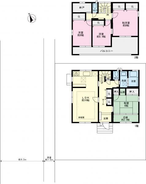 Floor plan. 34,900,000 yen, 4LDK+S, Land area 172.88 sq m , Building area 121.62 sq m