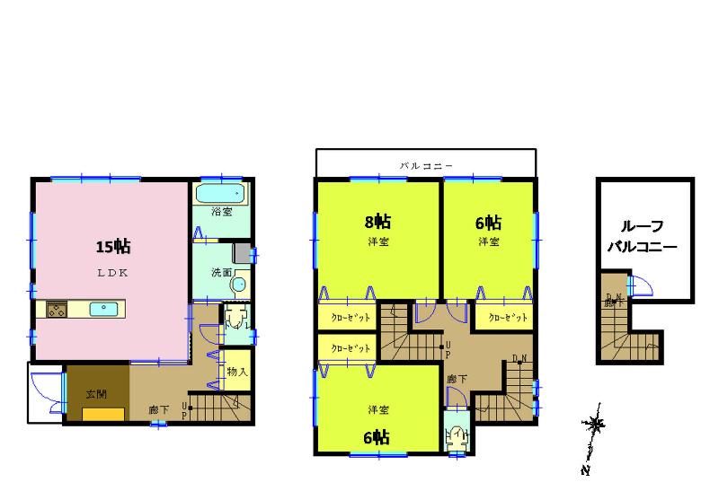 Floor plan. 39,800,000 yen, 3LDK, Land area 150 sq m , It is amazing building area 98.54 sq m Sky balcony!