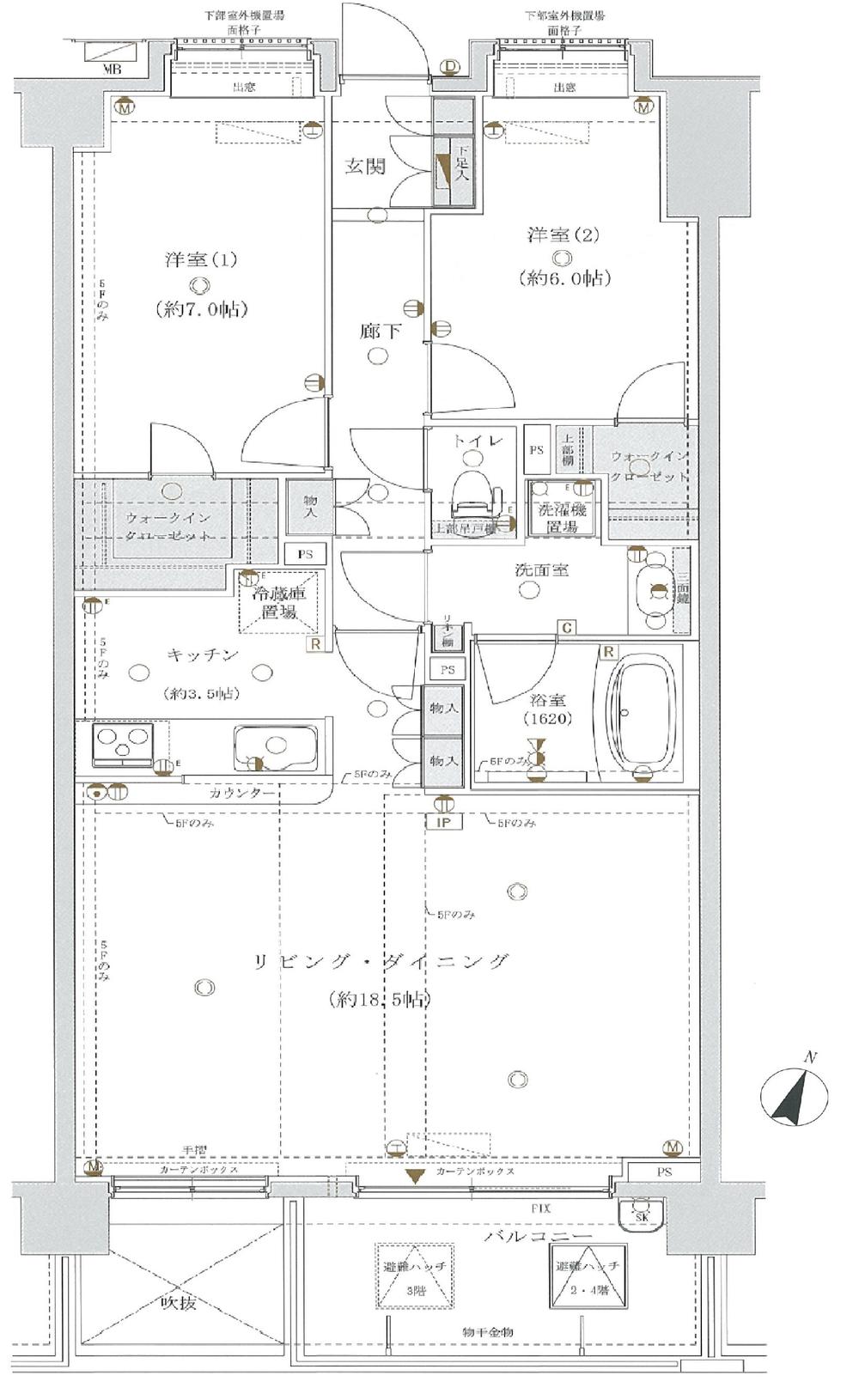 Floor plan. 2LDK, Price 28.8 million yen, Occupied area 78.58 sq m , Balcony area 8.01 sq m