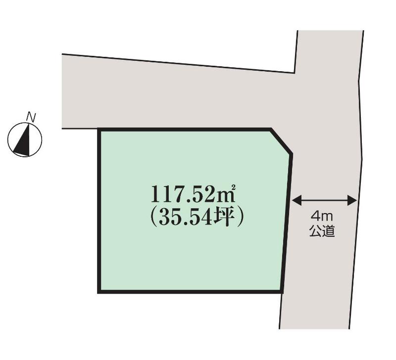 Compartment figure. Land price 21,800,000 yen, Land area 117.52 sq m