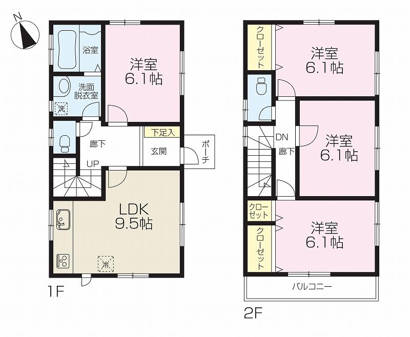 Floor plan. 14.8 million yen, 4DK, Land area 105.31 sq m , Building area 99.57 sq m