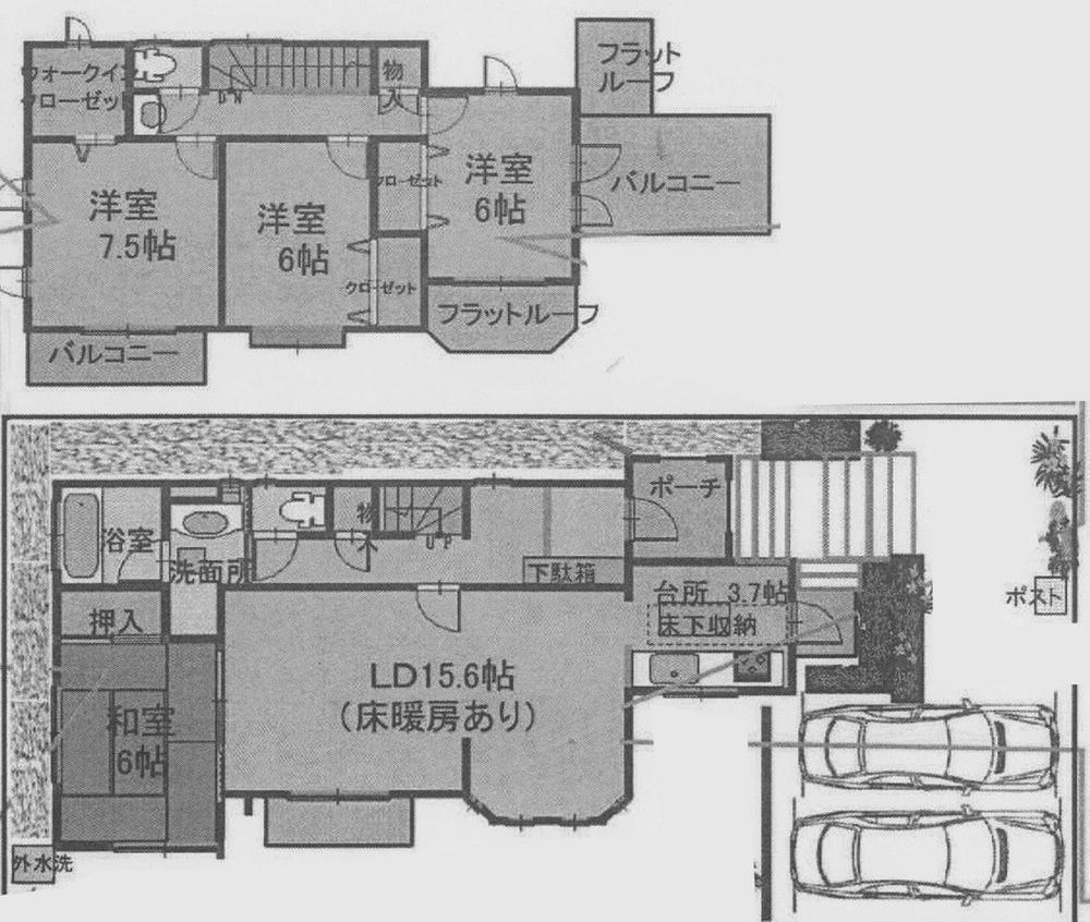 Floor plan. 49,800,000 yen, 4LDK, Land area 191.74 sq m , Building area 109.1 sq m