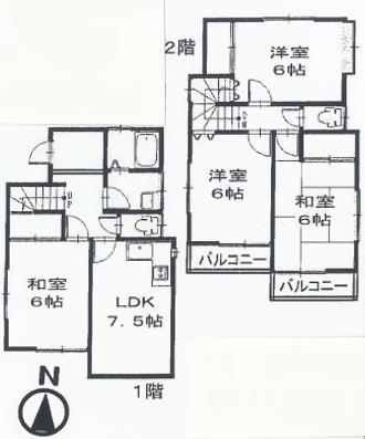 Floor plan. 18.3 million yen, 4DK, Land area 103.06 sq m , Building area 77.85 sq m