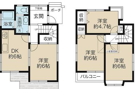 Floor plan. 16.8 million yen, 4DK, Land area 82.53 sq m , There is also a little garden in the building area 65.16 sq m south