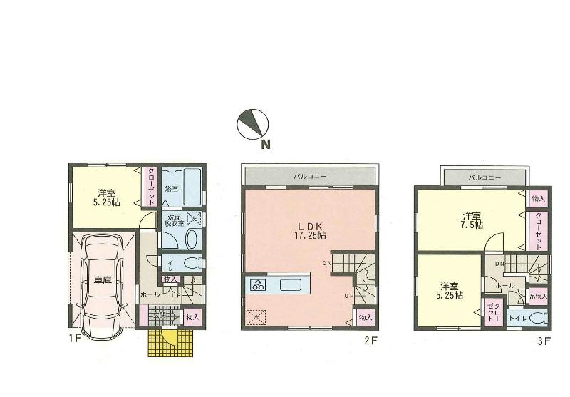 Floor plan. 26,800,000 yen, 3LDK, Land area 66.11 sq m , Building area 101.84 sq m