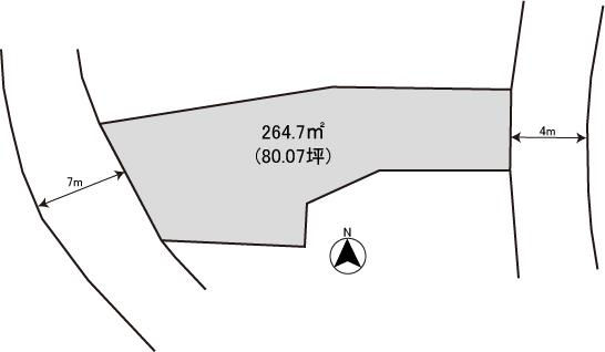 Compartment figure. Land price 20.8 million yen, Land area 264.7 sq m