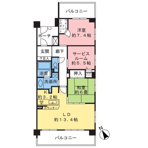 Floor plan. 2LDK + S (storeroom), Price 24,800,000 yen, Occupied area 80.18 sq m , Balcony area 19.8 sq m floor plan