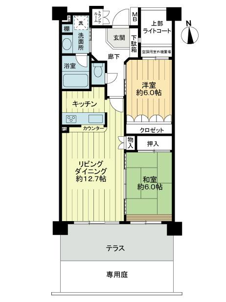 Floor plan. 2LDK, Price 17.8 million yen, Occupied area 66.49 sq m floor plan