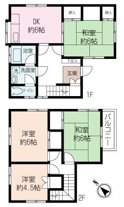 Floor plan. 14.8 million yen, 4DK, Land area 79.93 sq m , Building area 74.52 sq m storage lot, Easy-to-use 4DK