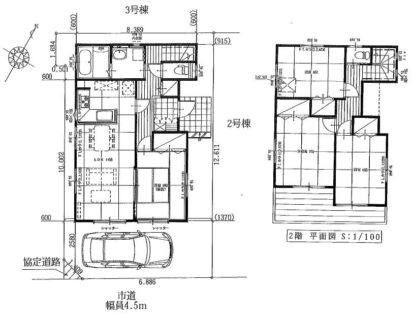 Floor plan. 32,400,000 yen, 4LDK, Land area 100 sq m , Building area 96.88 sq m southeast facing 4LDK
