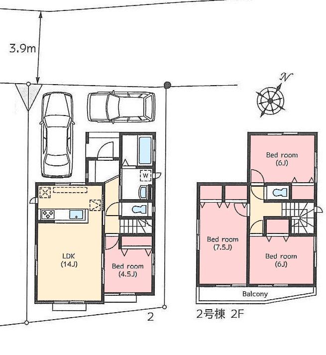 Floor plan. 20,900,000 yen, 4LDK, Land area 92.42 sq m , Building area 91.49 sq m