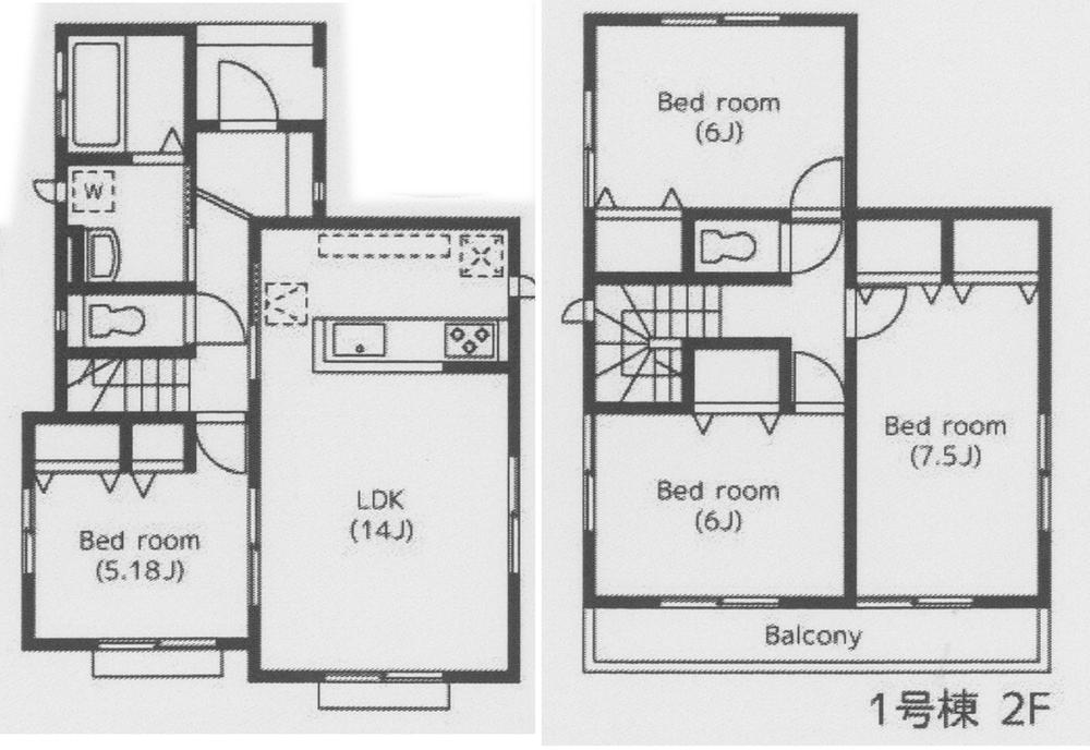 Floor plan. (1 Building), Price 21.9 million yen, 4LDK, Land area 107.14 sq m , Building area 92.94 sq m