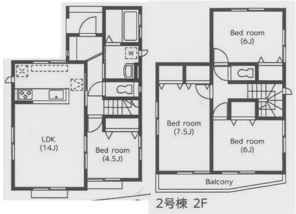 Floor plan. (Building 2), Price 20,900,000 yen, 4LDK, Land area 92.42 sq m , Building area 91.49 sq m