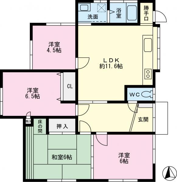 Floor plan. 15.9 million yen, 4LDK, Land area 272.6 sq m , Building area 79.08 sq m