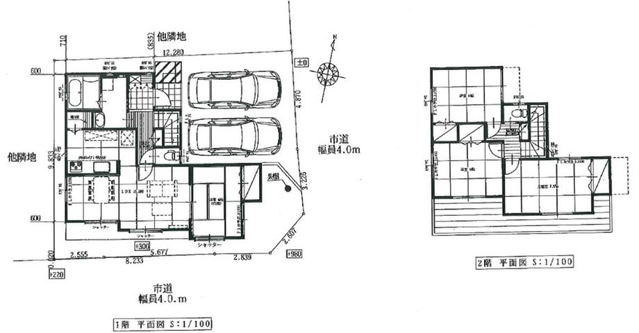 Floor plan. 24.4 million yen, 4LDK, Land area 122 sq m , Loose 4LDK of building area 98.53 sq m southeast corner lot