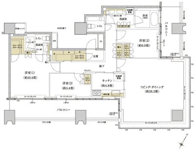 Floor: 3LDK + WIC + SIC, the occupied area: 124.97 sq m, Price: TBD