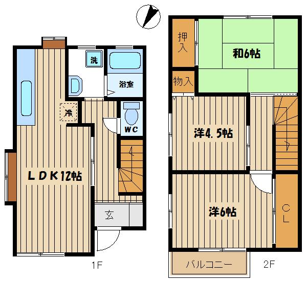 Floor plan. 5.5 million yen, 3LDK, Land area 43.02 sq m , Building area 68.72 sq m 3LDK type