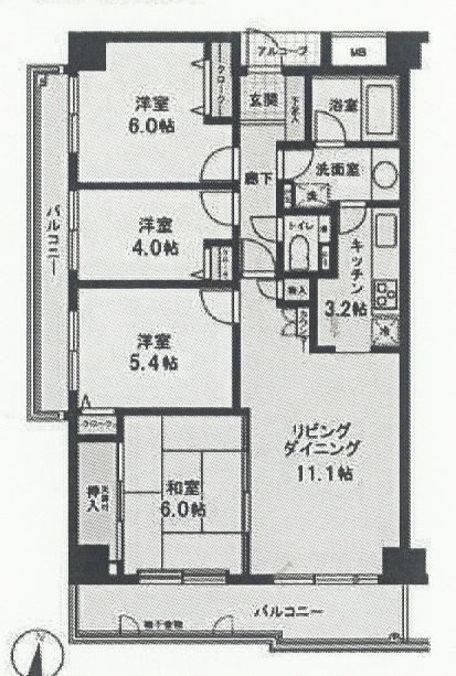 Floor plan. 4LDK, Price 13.8 million yen, Occupied area 79.83 sq m , Balcony area 16 sq m