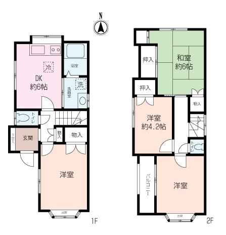 Floor plan. 14.8 million yen, 4DK, Land area 67.82 sq m , It is a used single-family building area 70.78 sq m easy-to-use 4DK
