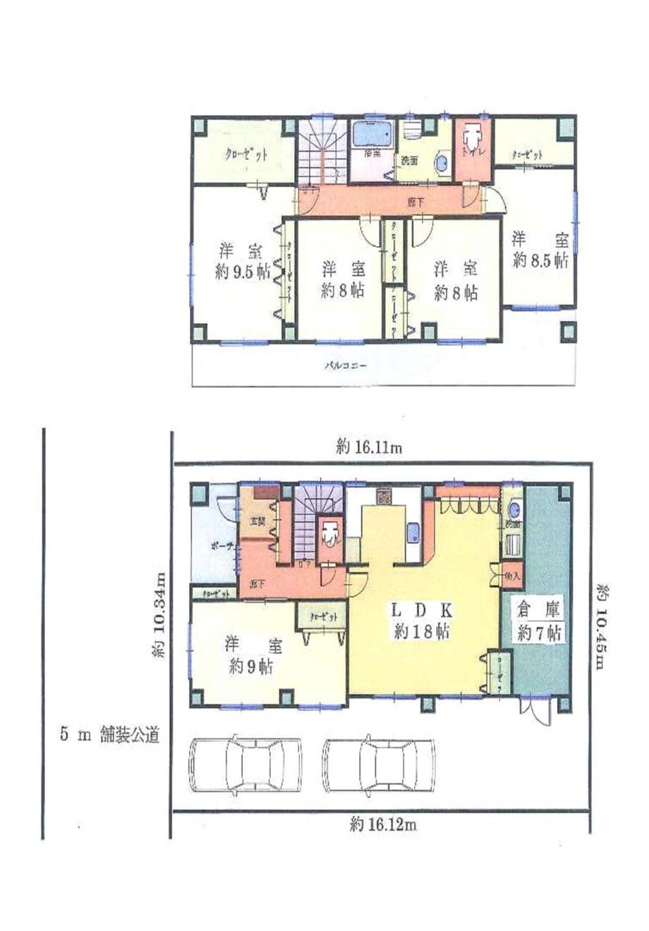 Floor plan. 49 million yen, 5LDK, Land area 166.07 sq m , Building area 187.25 sq m large Floor 8 pledge over all of the living room