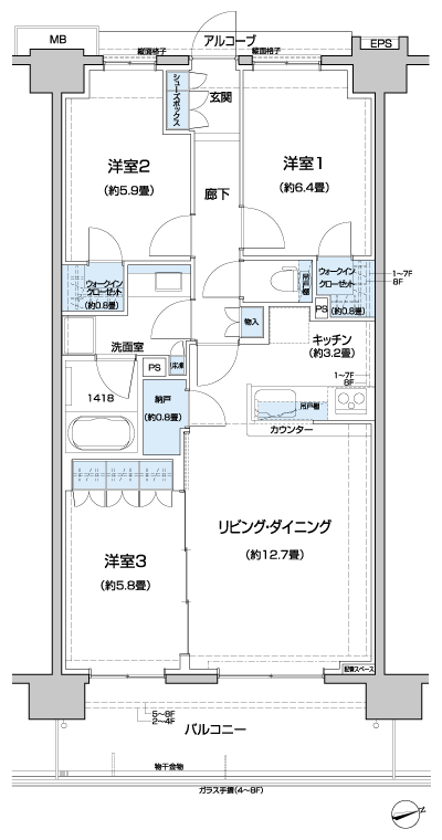 Floor: 3LDK + 2WIC + N, the occupied area: 75.91 sq m, Price: 29,280,000 yen, now on sale