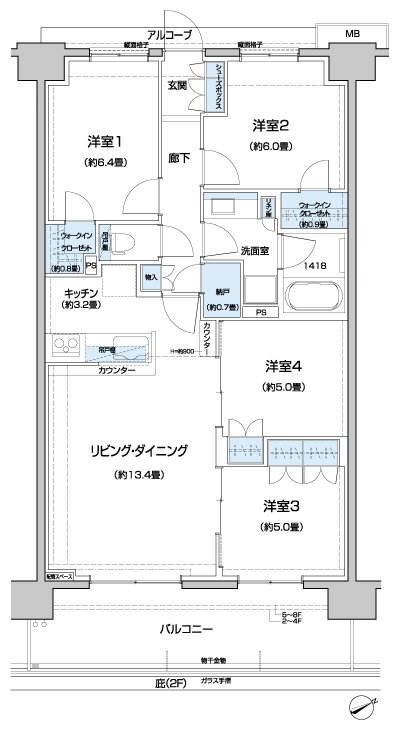 Floor: 4LDK + 2WIC + N, the occupied area: 84.95 sq m, Price: 32,071,882 yen, now on sale