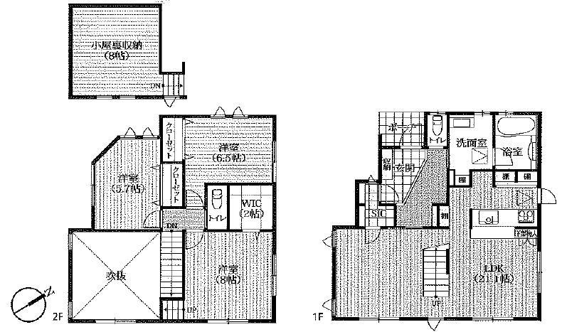 Floor plan. 49,800,000 yen, 3LDK, Land area 150.35 sq m , Building area 104.74 sq m