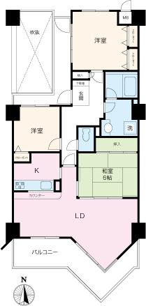 Floor plan. 3LDK, Price 29,800,000 yen, Occupied area 85.19 sq m , Balcony area 9.88 sq m