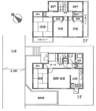 Floor plan. 22,800,000 yen, 4LDK + 2S (storeroom), Land area 132.18 sq m , Building area 105.62 sq m