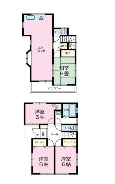 Floor plan. 22,800,000 yen, 4LDK, Land area 123.56 sq m , Building area 95.64 sq m 4LDK Friendly is the all-electric household. 