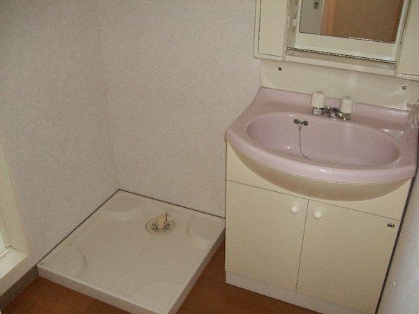 Washroom. Wash basin of cute pink