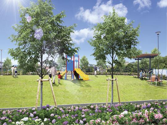 park. Kugo 5-chome second park (in the Town / Rendering)