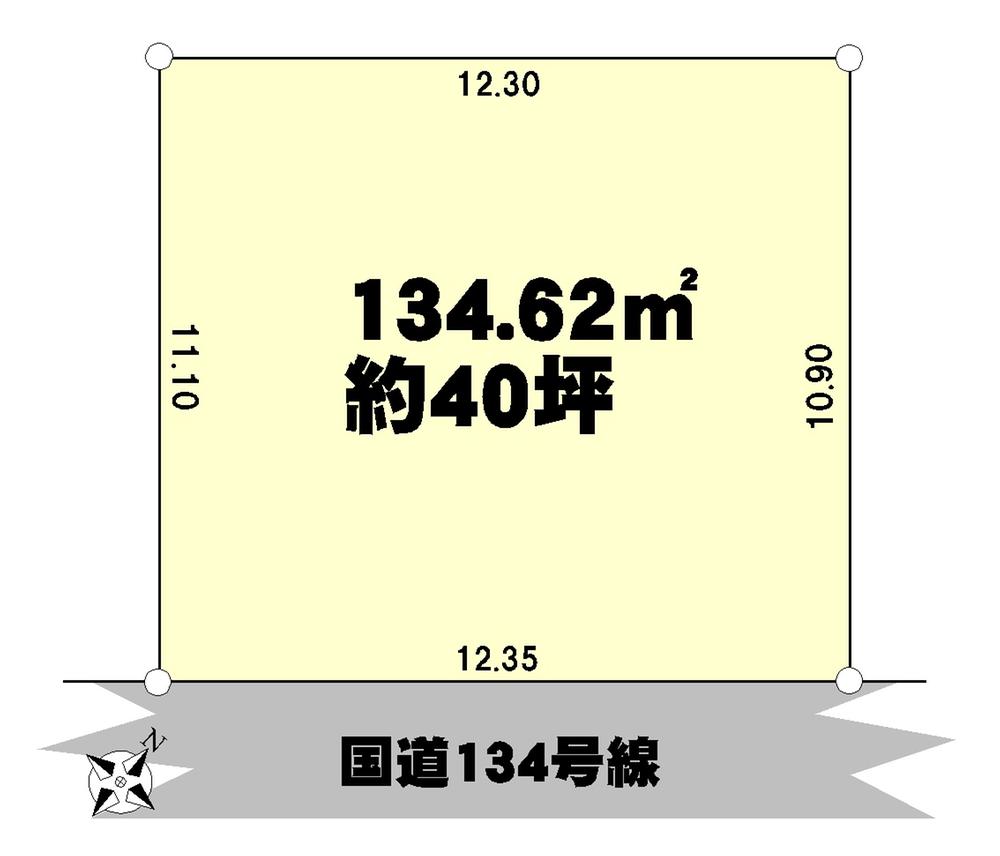 Compartment figure. Land price 14.8 million yen, Land area 134.62 sq m