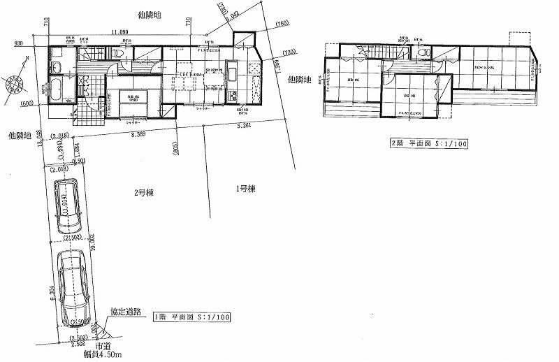 Floor plan. 30,400,000 yen, 4LDK, Land area 126 sq m , Two building area 101.02 sq m car space, 4LDK