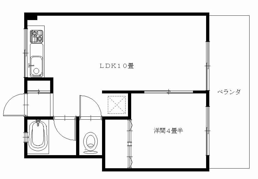 Floor plan. 1LDK, Price 3.5 million yen, Occupied area 35.55 sq m