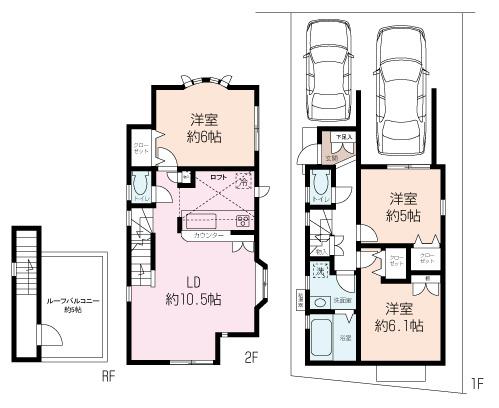 Floor plan. 20.8 million yen, 3LDK, Land area 79.79 sq m , Building area 84.42 sq m