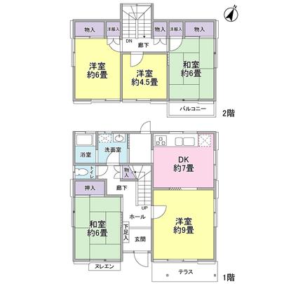 Floor plan. The rooms are 5 rooms All room and facing the southeast side