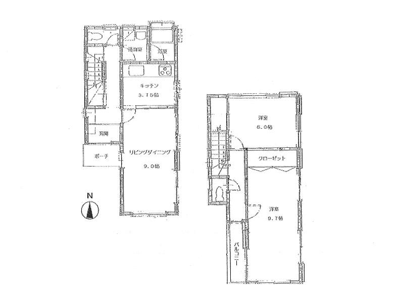 Floor plan. 15.4 million yen, 2LDK, Land area 84.78 sq m , Building area 73.52 sq m sunny