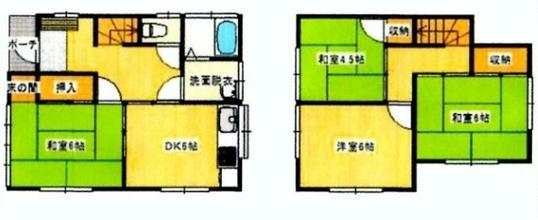 Floor plan. 14.8 million yen, 4DK, Land area 91.51 sq m , Building area 72.87 sq m