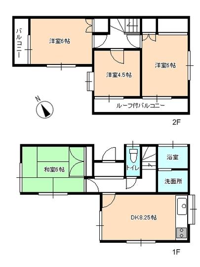 Floor plan. 17.8 million yen, 4DK, Land area 75.42 sq m , Building area 72.87 sq m