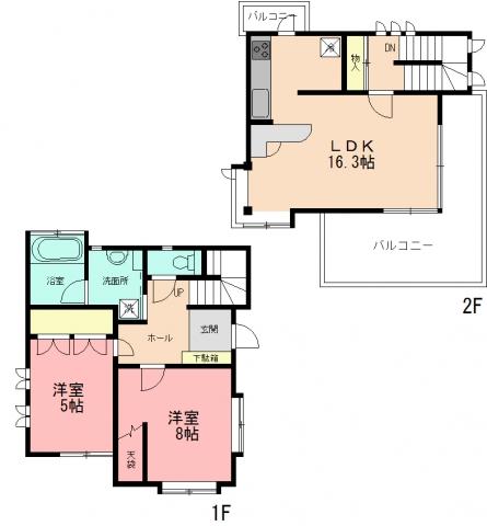 Floor plan. 19,800,000 yen, 2LDK, Land area 100.78 sq m , Building area 81.53 sq m