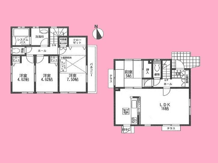 Floor plan. 26,800,000 yen, 4LDK, Land area 89.6 sq m , Building area 89.42 sq m