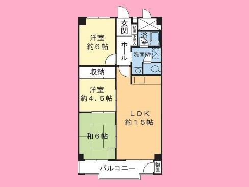 Floor plan. 3LDK, Price 10.3 million yen, Footprint 69.3 sq m , Balcony area 7.14 sq m