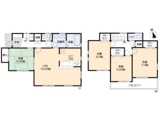 Floor plan. 32,800,000 yen, 4LDK, Land area 128.8 sq m , Building area 96.05 sq m floor plan