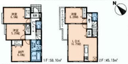 Floor plan. (2), Price 31,800,000 yen, 3LDK+S, Land area 109.12 sq m , Building area 95.23 sq m
