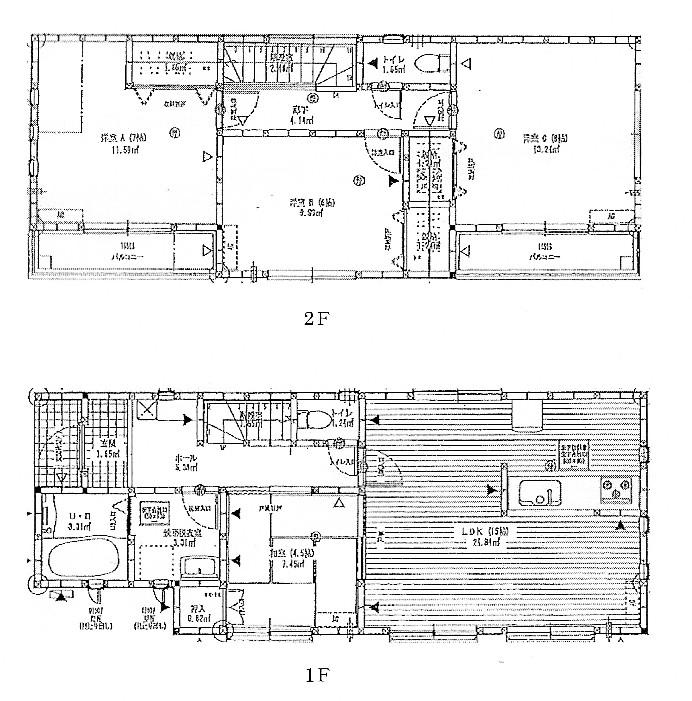 Floor plan. (1 Building), Price 33,800,000 yen, 4LDK, Land area 110.02 sq m , Building area 96.88 sq m